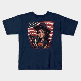 Patriotic Cat Mother Kids T-Shirt